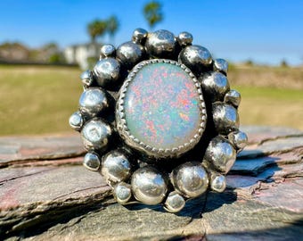 Opal Statement Ring, Boho Western Jewelry