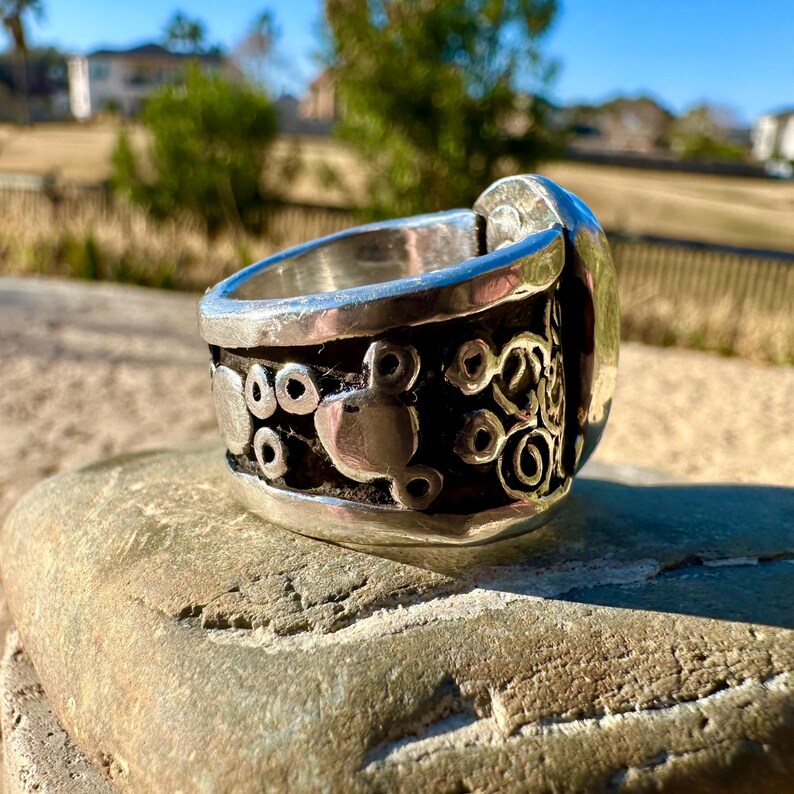 Kingman Turquoise Statement Ring - Etsy