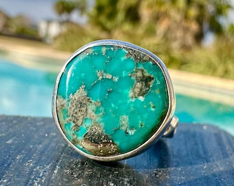 Campitos Turquoise Ring / Turquoise Ring / Southwestern Ring / Boho Ring / Statement Ring