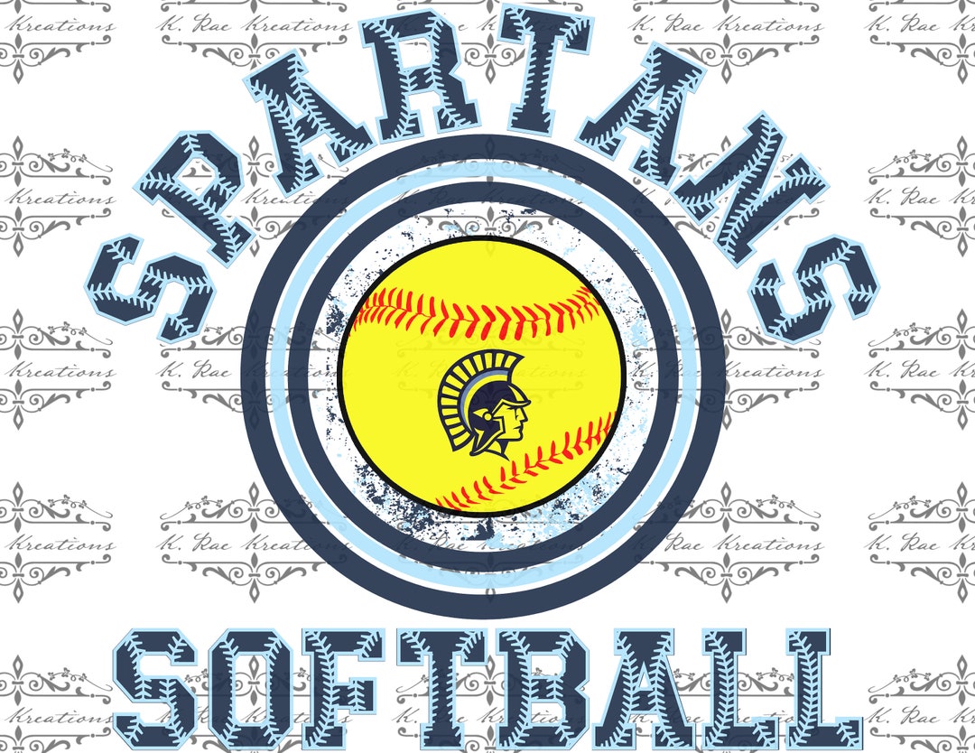 Spartans Softball PNG: Navy & Baby Blue Digital Design (digital ...