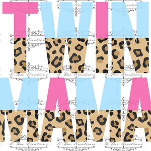Twin Mama PNG: Gender Reveal Sublimation Design (Digital Download)