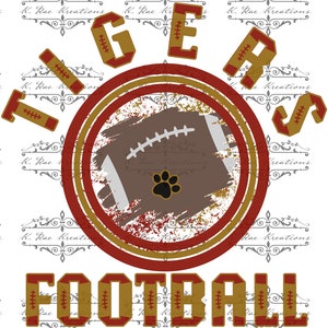 Tigers Football PNG: Maroon and Gold School Spirit (Digital Download)