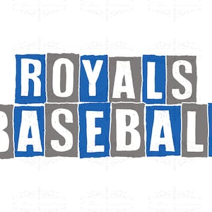 Royals Baseball PNG: Charcoal Gray & Blue Digital Download
