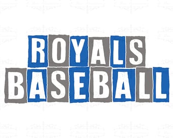 Royals Baseball PNG: Charcoal Gray & Blue Digital Download