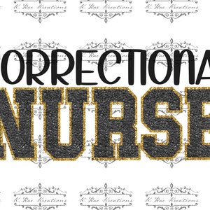 Correctional Nurse PNG: Chenille Patch Design (Digital Download)