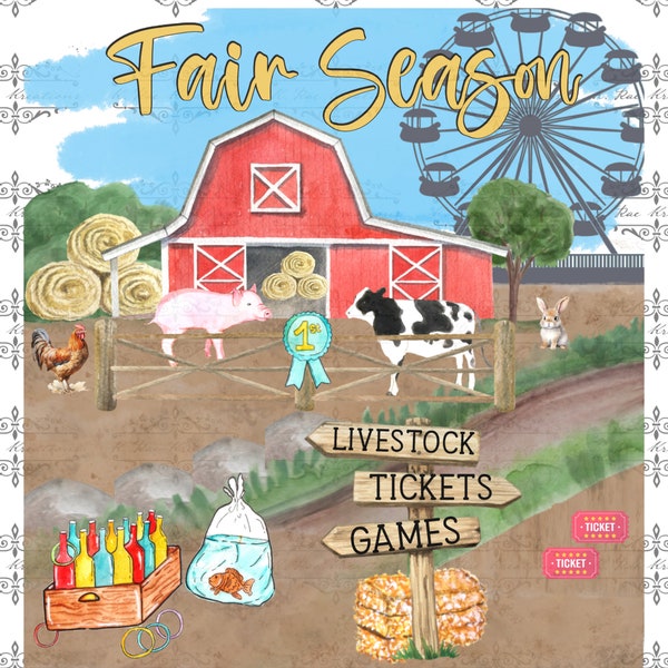 Fair Season PNG for Sublimation, County Fair Digital Download, Fair Digital Design, Fair Shirt Design, Let's Go To The Fair PNG, State Fair