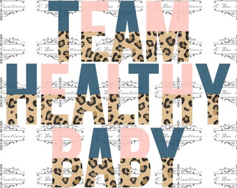Team Healthy Baby PNG voor sublimatie, Gender Reveal PNG, Baby Shower Digitale Download, Mama zwangerschap PNG