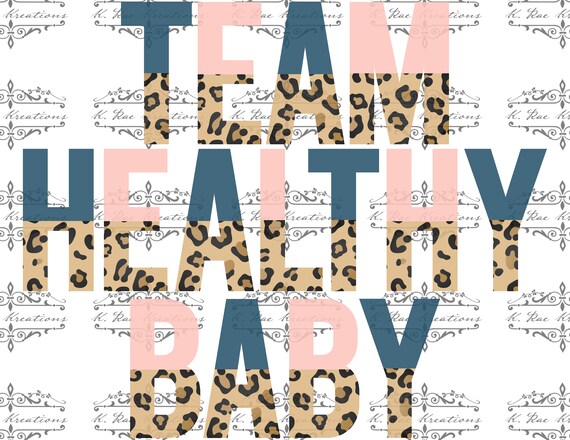 Team Healthy Baby PNG: Gender Reveal, Baby Shower (Digital Download)