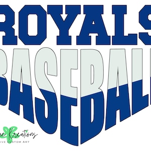 Royals Baseball PNG: White and Blue Team Design (Digital Download)
