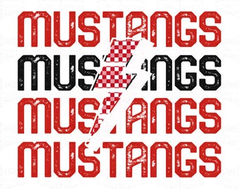 Mascotte dei Mustangs PNG: design retrò con spirito scolastico (download digitale)