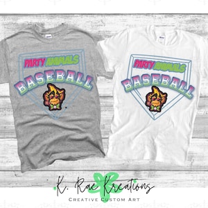 Party Animals Baseball PNG: Digital Design for Savannah Banana Tees
