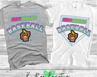 Party Animals Baseball PNG: Digital Design for Savannah Banana Tees