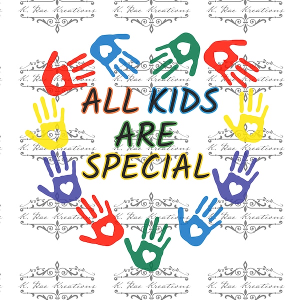 All Kids Are Special PNG for Sublimation, special needs png, special needs mom digital design, spec kids digital download, Sped Teacher png