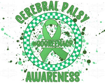 Cerebral Palsy Awareness PNG: Go Green CP Warrior Ribbon (Digital Download)