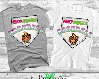 PNG de béisbol de animales de fiesta: Diseño de camisetas de plátano de Savannah (descarga digital)