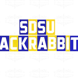 SDSU Jackrabbit Football PNG: Design della squadra blu e gialla (download digitale)