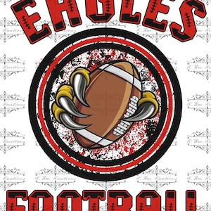 Eagles Football Red and Black PNG: Spirit Wear Digital Download