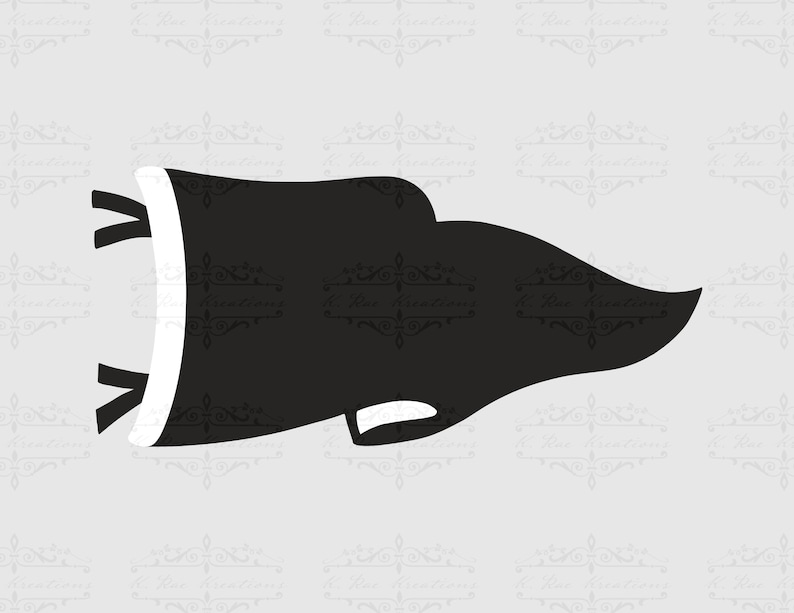 May include: A black and white banner with a curved shape and a white border. The banner has a long, flowing tail on the right side and two black ties on the left side. The banner is a decorative element.