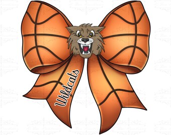 Wildcats Basketball Coquette Bow PNG: Spirit Wear Design (Digital Download)