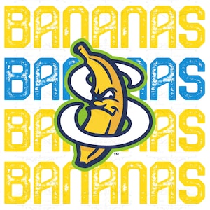 Banana Baseball PNG: Savannah Team Sublimation Design (Digital Download