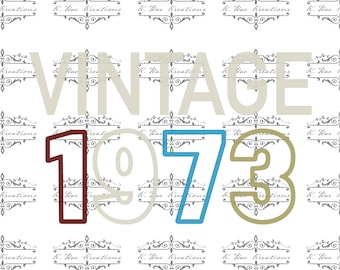 Vintage 1973 50e verjaardag shirtontwerp (digitale png-download)
