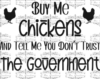Buy Me Chickens-png-bestand: Funny Chicken Lady-ontwerp (digitale download)