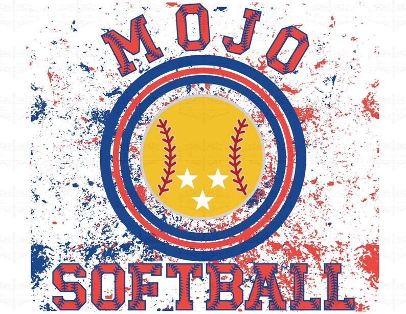 Mojo Lettering Mojo Softball PNG: Red and Blue Digital Design (digital Download) - Etsy