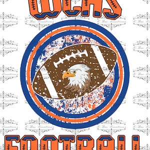 WCHS Eagles Mascot PNG for sublimation and more, Blue and Orange Eagles Digital Download, School Spirit Digital Design, Eagles Football PNG