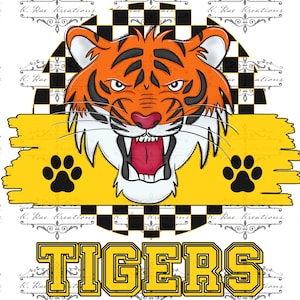 Tiger Pride PNG: Yellow & Black Team Colors Digital Design (Digital Download)