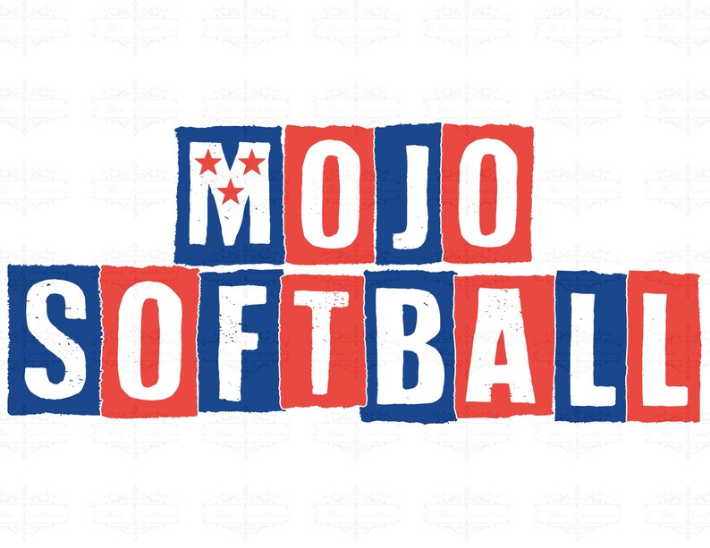 Mojo Lettering Mojo Softball PNG: Red and Blue Digital Design (digital Download) - Etsy