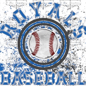 Royals Baseball PNG: Blue & Gray Splatter Design (Digital Download)
