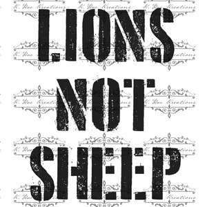 Lions Not Sheep PNG for Sublimation, Digital Download, Digital Design for shirts and more