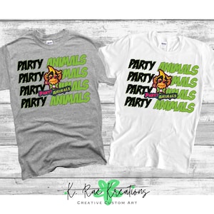 Party Animals Baseball PNG: Sublimation Design (Digital Download)