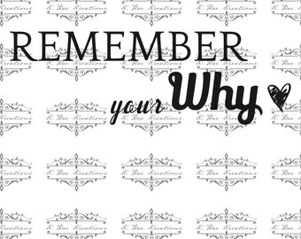 Remember Your Why PNG für Sublimation | Inspirierende Zitate SVG | Motivierend digitaler Download