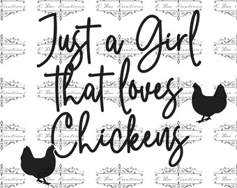 Chicken Lover png, digitaal ontwerp plattelandsmeisje (digitale download)
