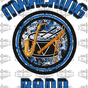 Marching Band PNG for Sublimation, Marching Band Digital design, Band digital download, Black and blue Team Spirit, digital Marching Band