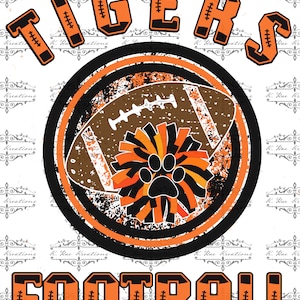 Tigers Football PNG: School Spirit Design (Digital Download)