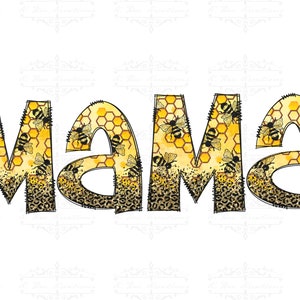 Mama Honeybee PNG: Honeycomb Sublimation Design (Digital Download)