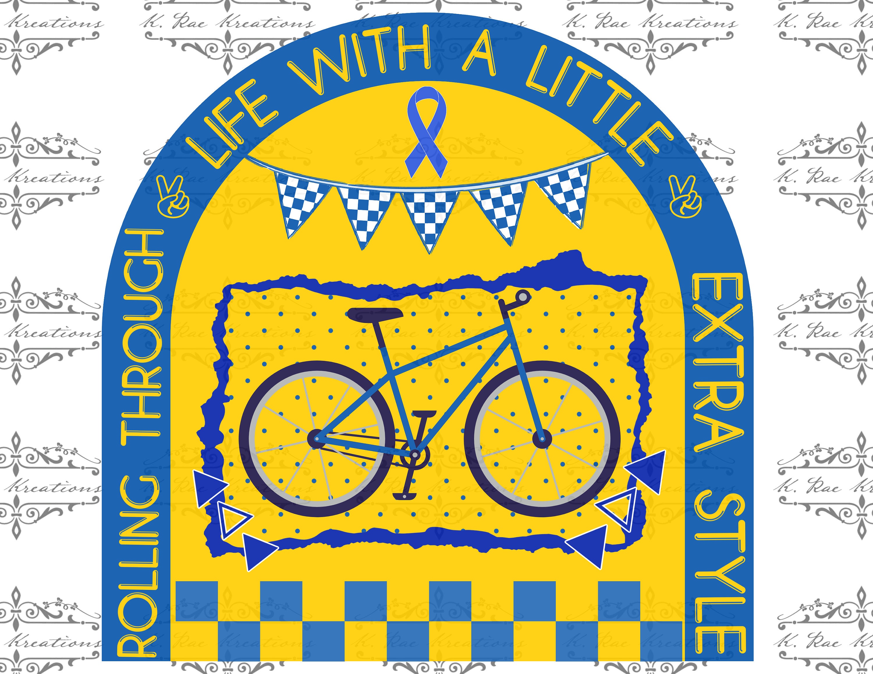 Down Syndrome Awareness PNG: Bike Design (Digital Download)