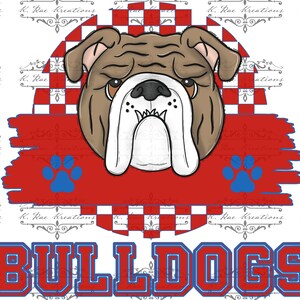 Bulldogs Blue and Red PNG: Team Spirit Digital Download
