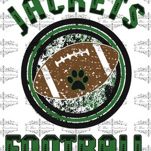 Jackets Football PNG for Sublimation, Jackets School Spirit Digital Designs, Jackets Mascot Digital Download, Black and Green Pride PNG