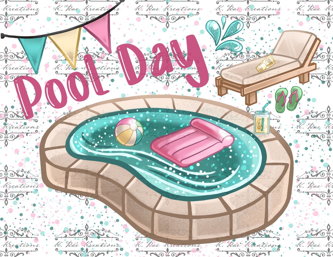 Pool Day PNG: Summer Fun Sublimation Design (digital Download) - Etsy