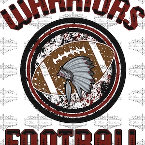 Guerriers de football PNG pour sublimation, téléchargement numérique noir et marron Warrior Pride, couleurs de l&#39;équipe de football marron, éclaboussures de peinture