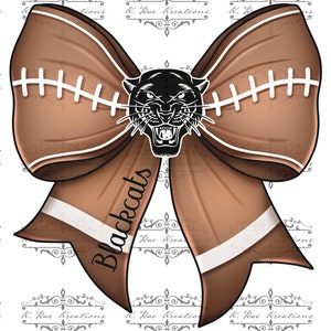 Blackcats Football Coquette Bow PNG for Sublimation, team spirit design, Digital Download, Blackcat Pride Cut File, Blackcat digital design