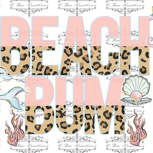 Beach Bum Nautical PNG for Sublimation, Vacation tee, Beach Vacation Digital Design, Beach Bum Peach and Leopard Digital Download, Salt Life