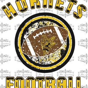 Hornets Football PNG for Sublimation and more, Hornets Digital Download, Hornet Pride digital Design, Hornet School Spirit, Black and Yellow