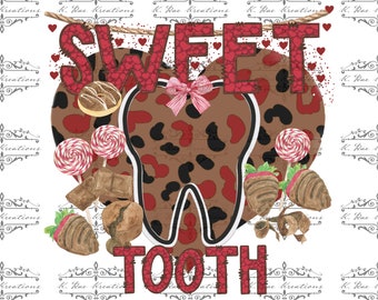 Valentine's Day PNG: Süßes Zahn Design (Digitaler Download)