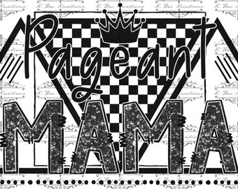Pageant Mama Black Sparkle PNG: Design digitale (download digitale)