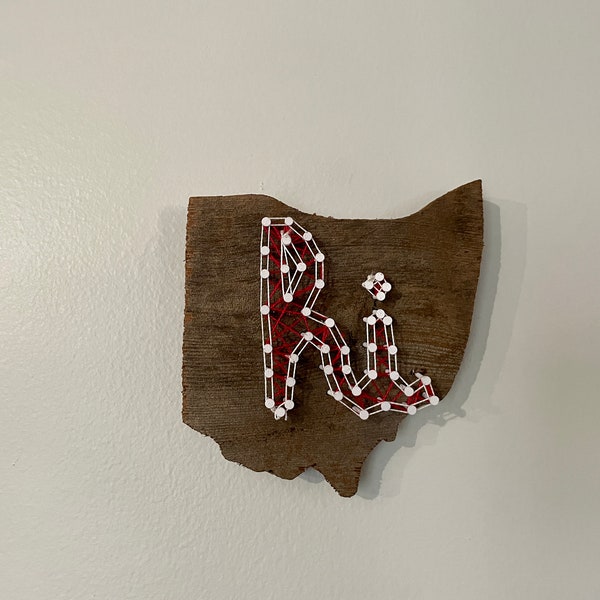 4.5" x 4.5" "hi" Ohio Wooden String Art - State String Art -  OHIO - Wood