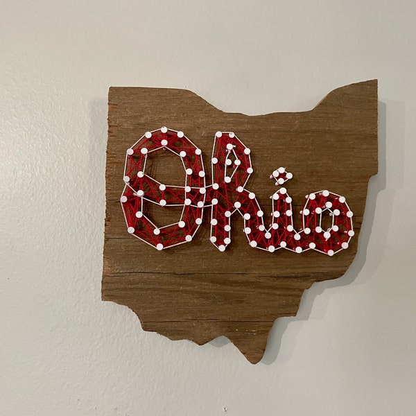 6" x 6" Ohio Wooden String Art - State String Art -  OHIO - Wood